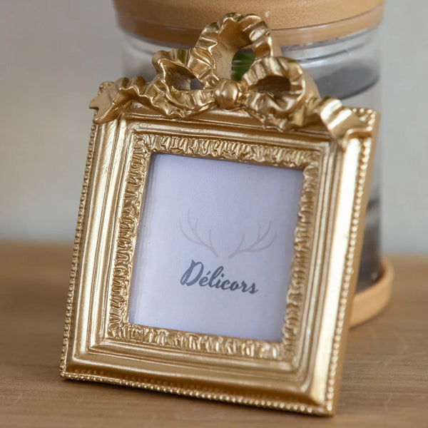 gold bow photo frame -- delicors