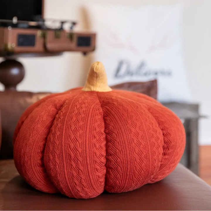 Knitted Pumpkin Cushion Online
