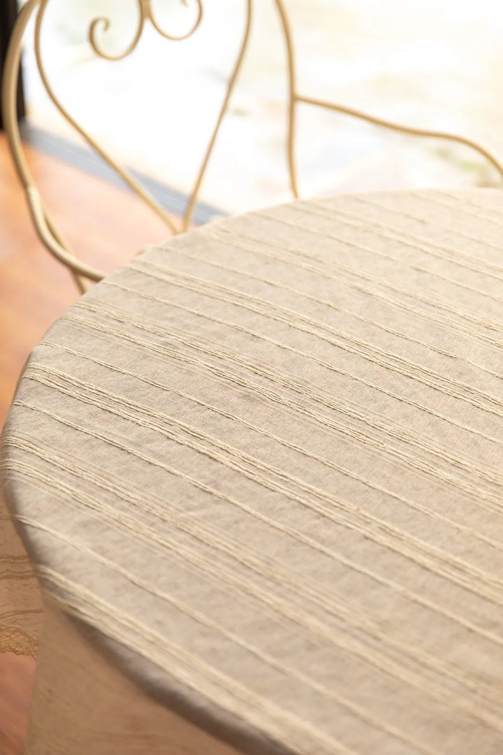 Line Linen Round Tablecloth -- Delicors