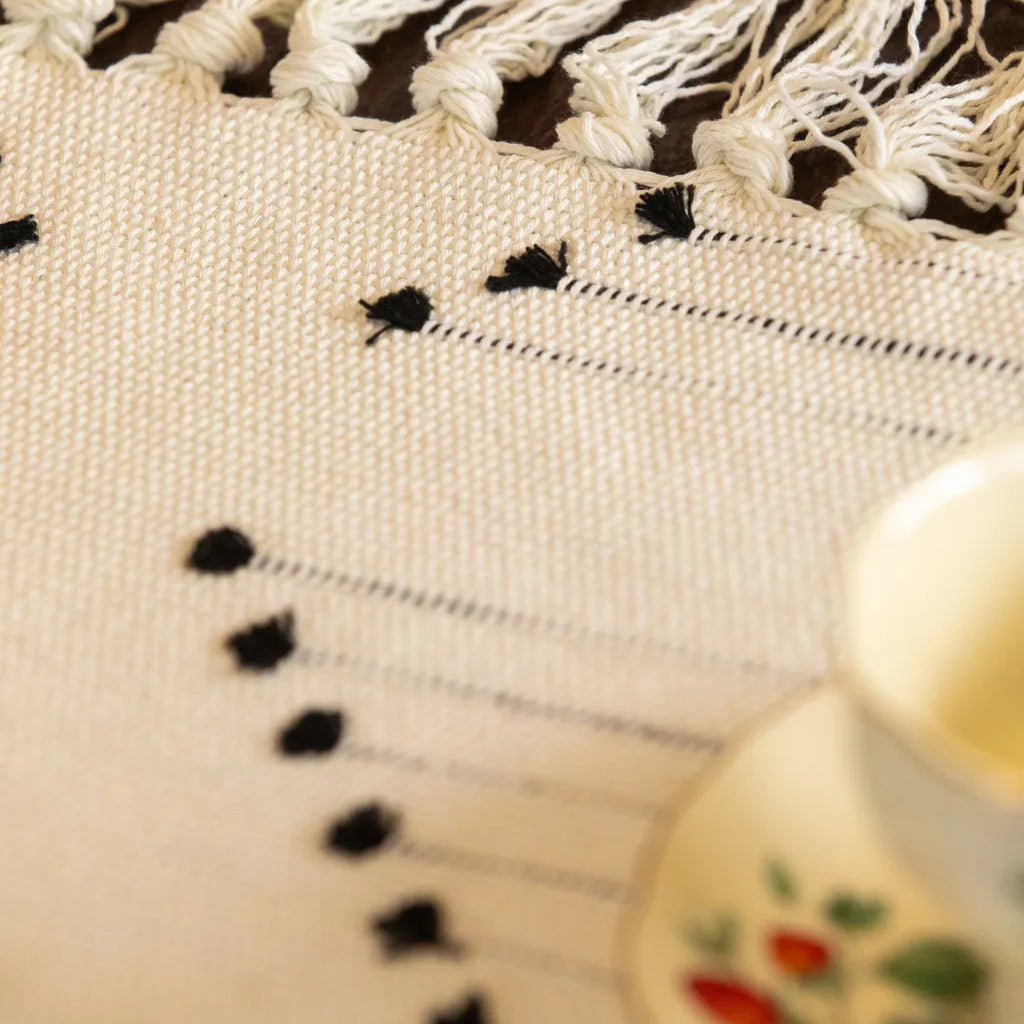 Moroccan Tassel Table Runner Collection -- Delicors
