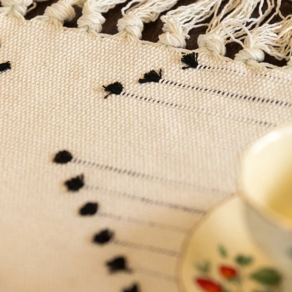 Moroccan Tassel Table Runner Collection -- Delicors
