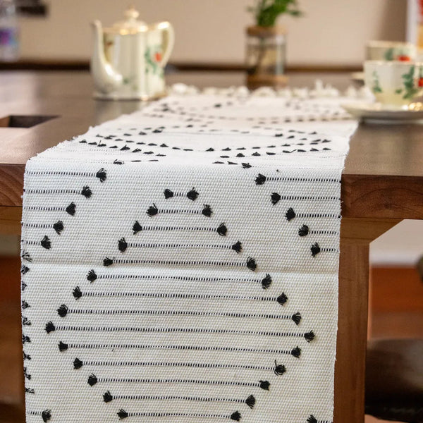 Moroccan Tassel Table Runner Collection -- Delicors