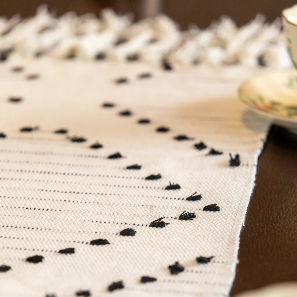 Moroccan Tassel Table Runner Collection -- Delicors