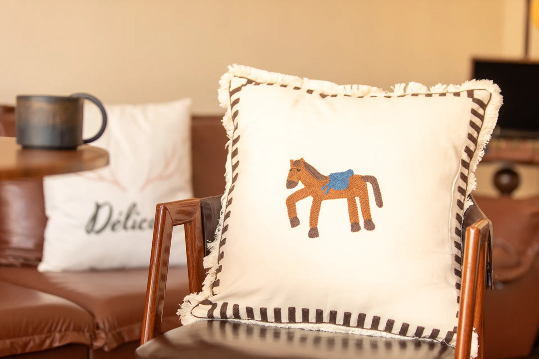 Pasture Tales Embroidered Cushion