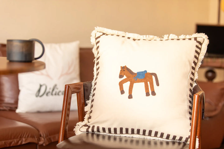 Pasture Tales Embroidered Cushion