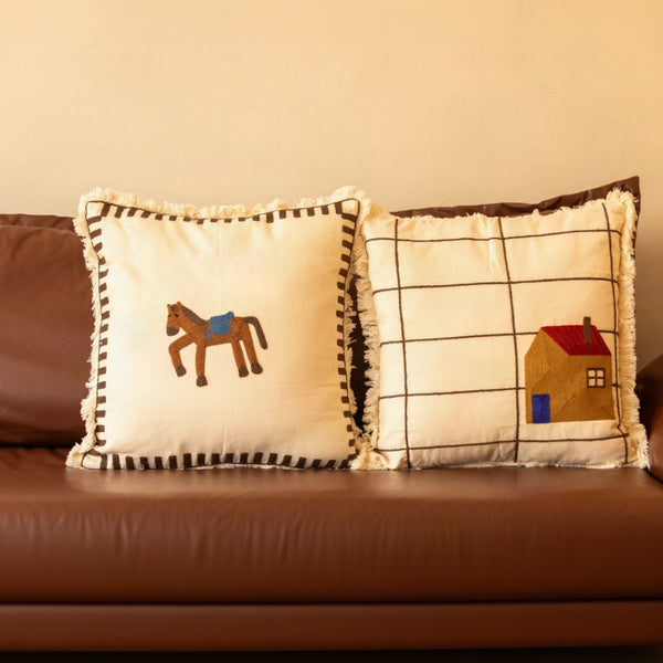 Pasture Tales Embroidered Cushion