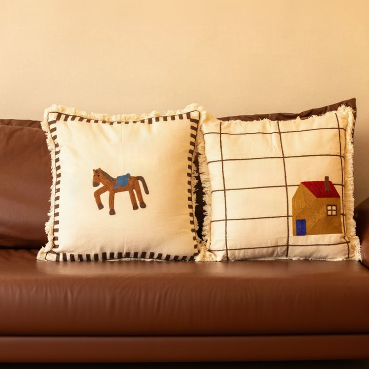 Pasture Tales Embroidered Cushion