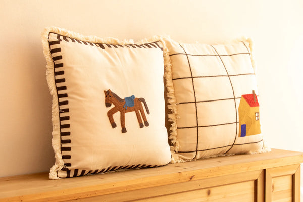 Pasture Tales Embroidered Cushion
