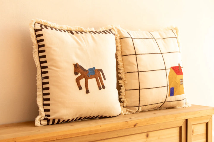 Pasture Tales Embroidered Cushion