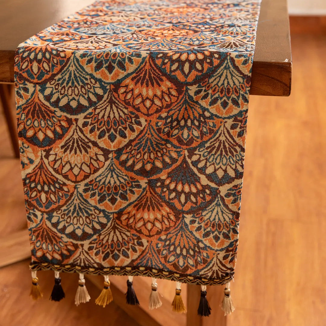 Peacock Royal Table Runner -- Delicors