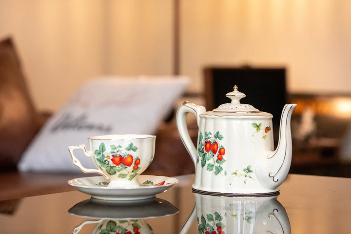 Strawberries Tea Cup & Pot