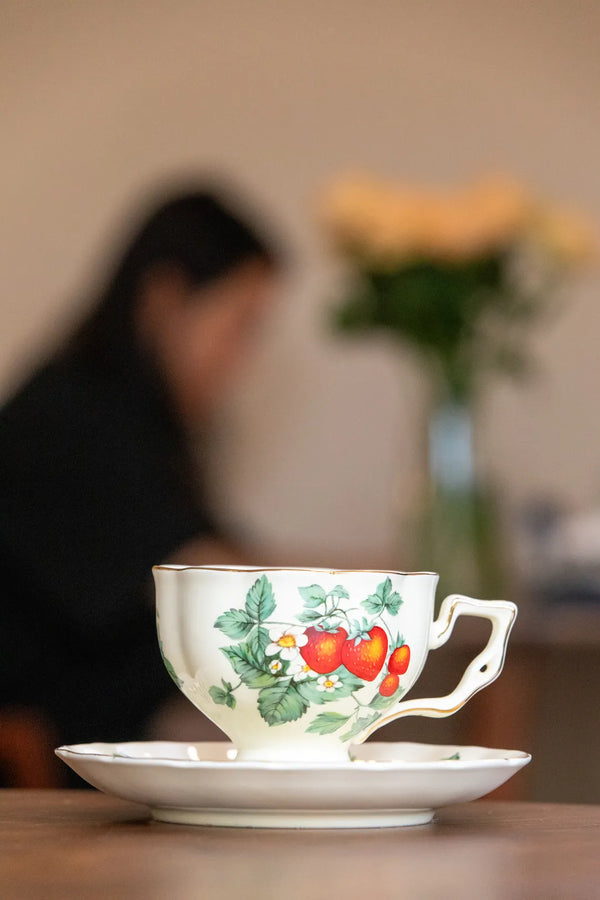 Strawberries Tea Cup & Pot