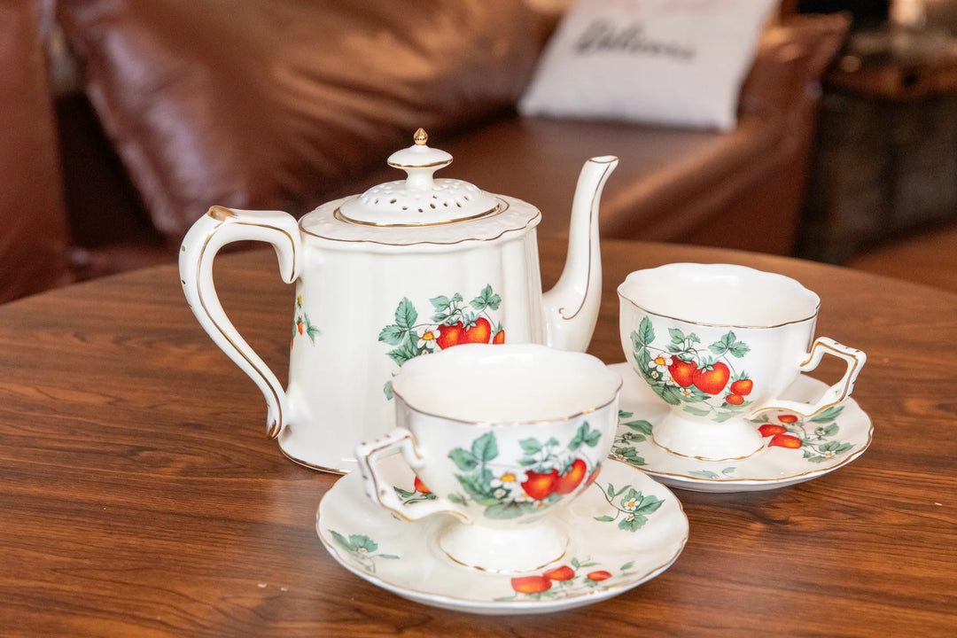 Strawberries Tea Cup & Pot