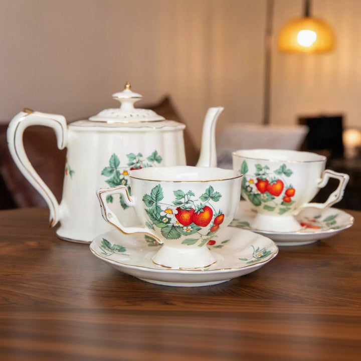 Strawberries Tea Cup & Pot