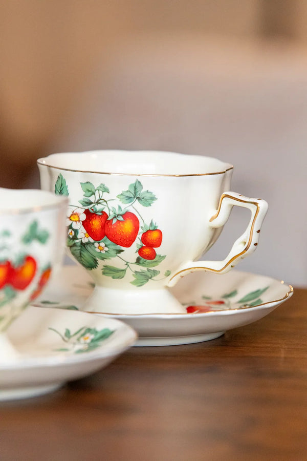 Strawberries Tea Cup & Pot