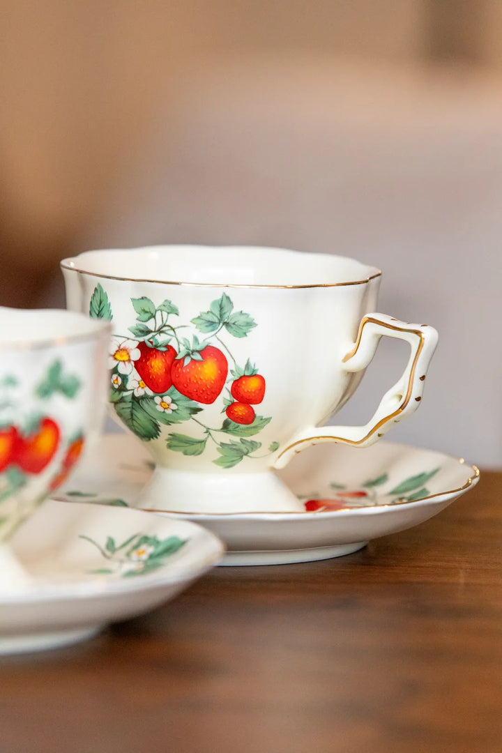 Strawberries Tea Cup & Pot