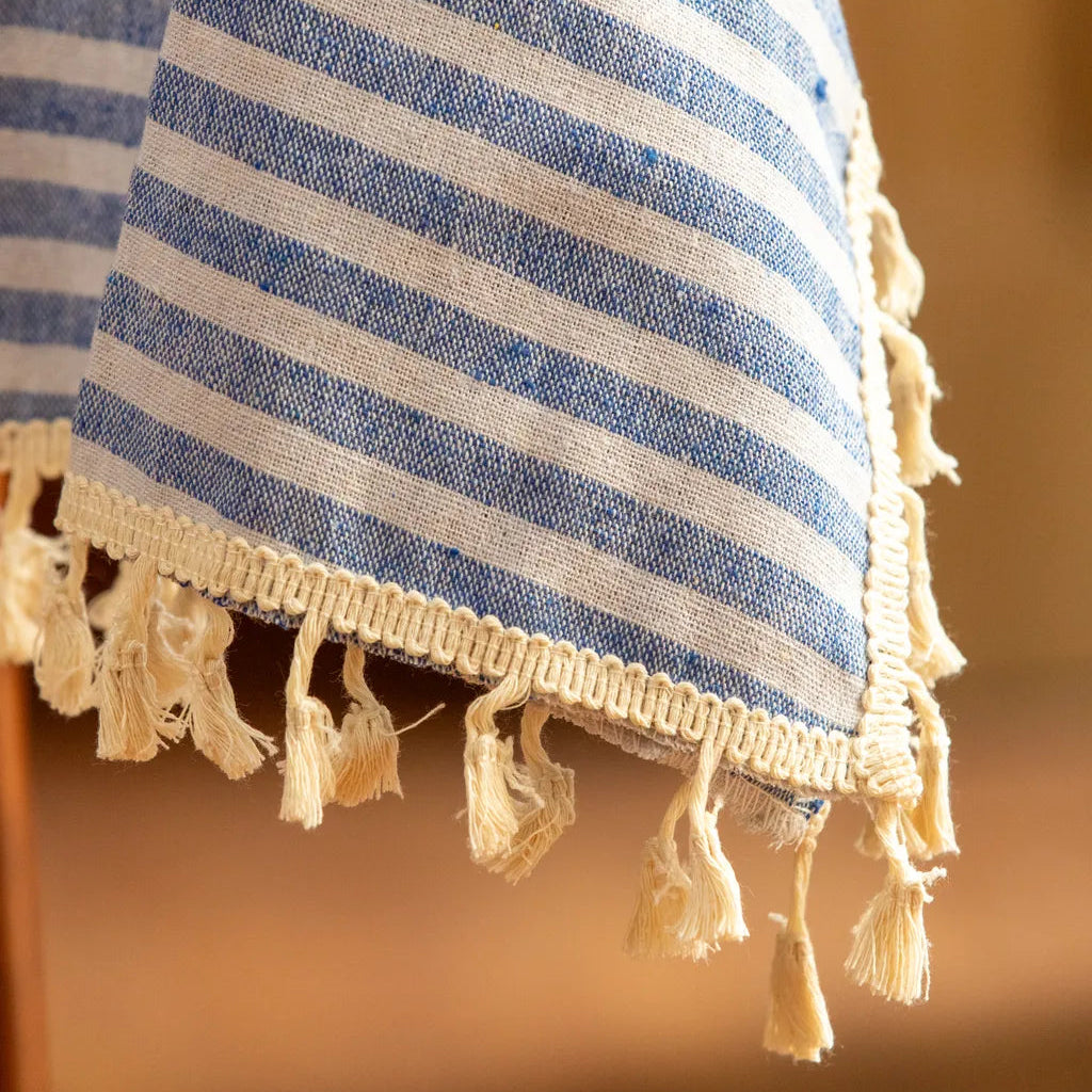 Blue Tassel Table Cloth Buy Online