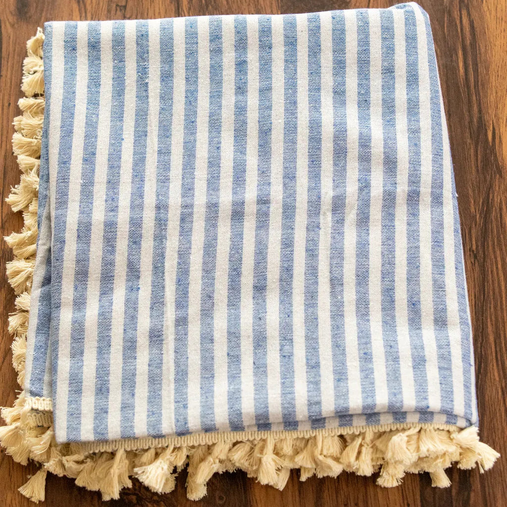Delicors Striped Tassel Table Cloth