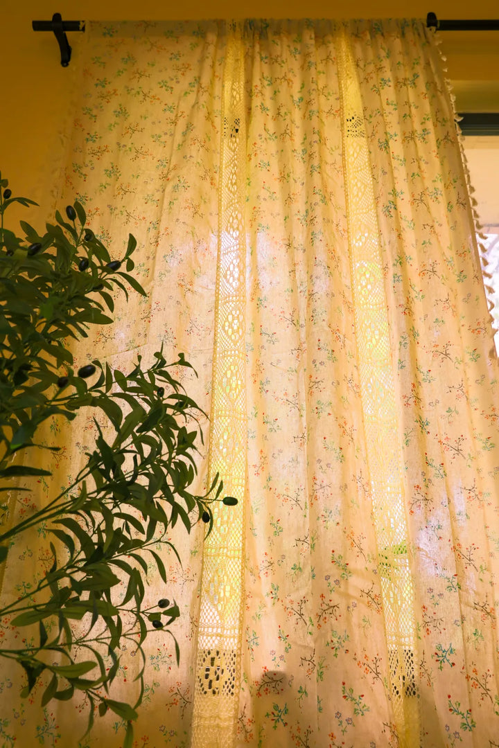 Wild Floral Lace Curtain -- Delicors