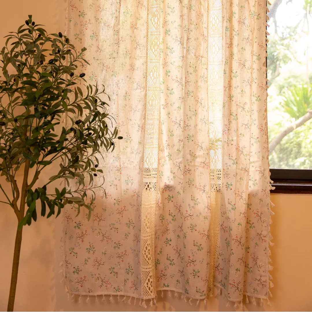 Wild Floral Lace Curtain -- Delicors
