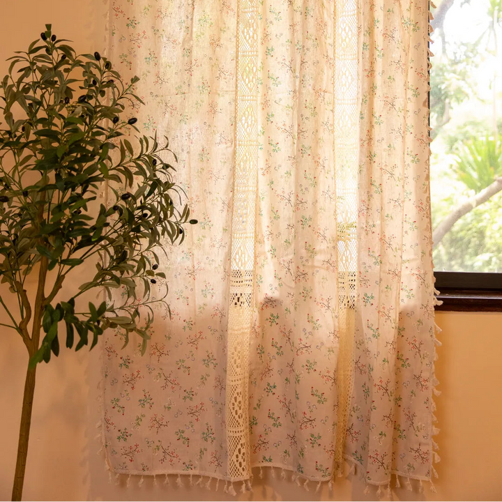 Wild Floral Lace Curtain -- Delicors