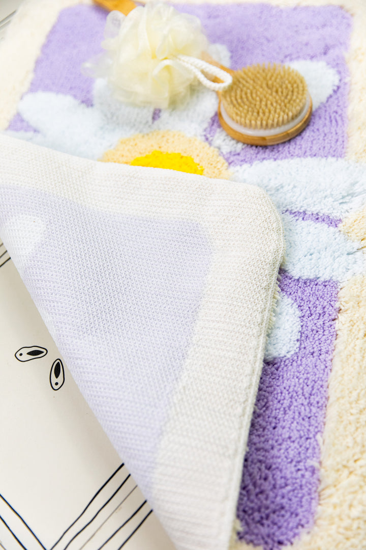 Daisy Petal Purple Bath Mat -- Delicors