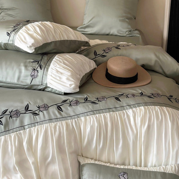 Deluxe Spring Green Rose Bedding Set - Bedding - Delicors