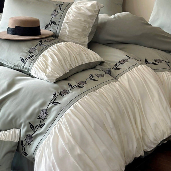 Deluxe Spring Green Rose Bedding Set - Bedding - Delicors