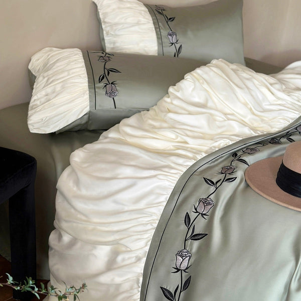 Deluxe Spring Green Rose Bedding Set - Bedding - Delicors