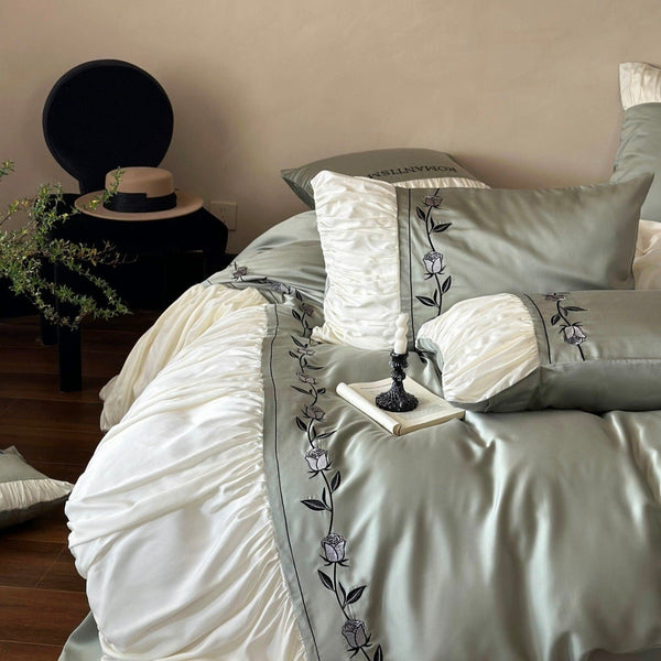 Deluxe Spring Green Rose Bedding Set - Bedding - Delicors