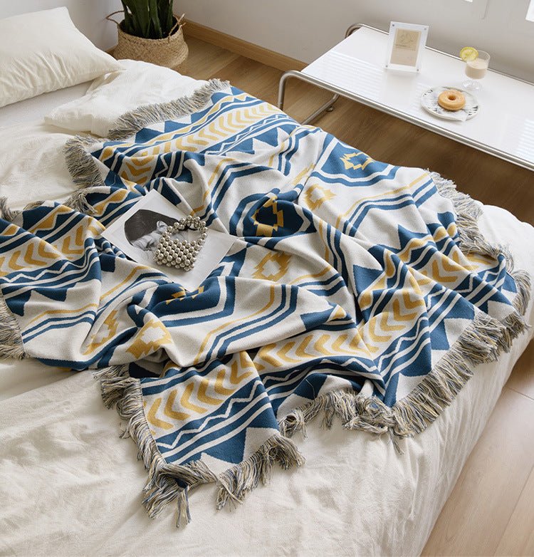 Diagonal Tassel Blanket -Throw- Delicors