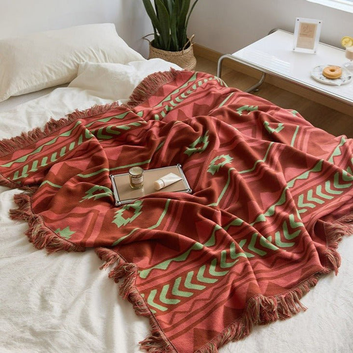 Diagonal Tassel Blanket -Throw- Delicors