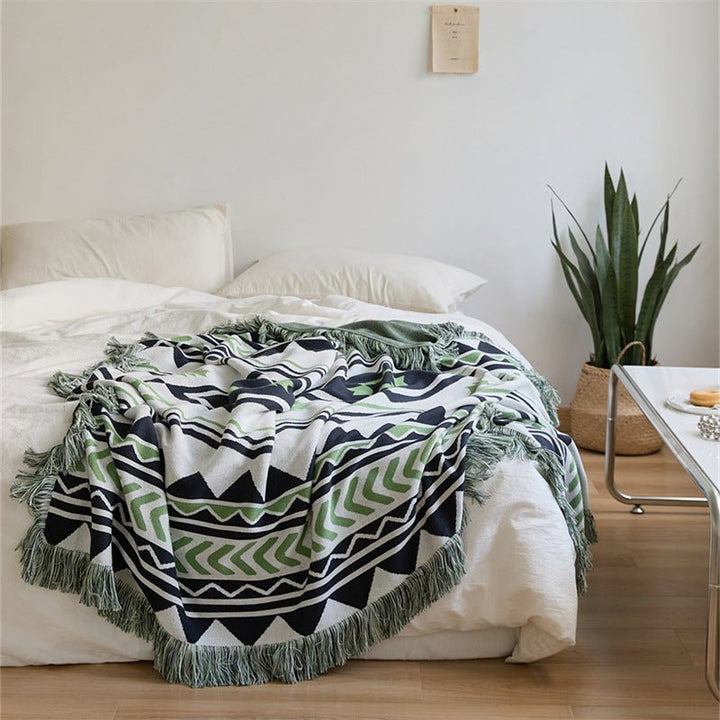 Diagonal Tassel Blanket -Throw- Delicors