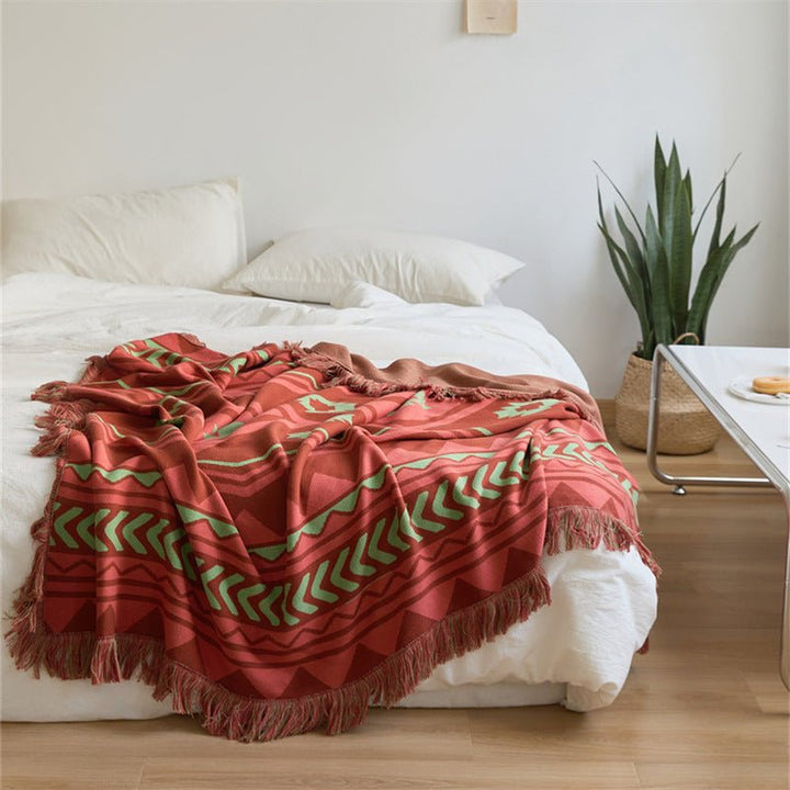 Diagonal Tassel Blanket -Throw- Delicors