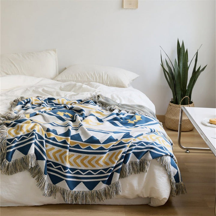 Diagonal Tassel Blanket -Throw- Delicors