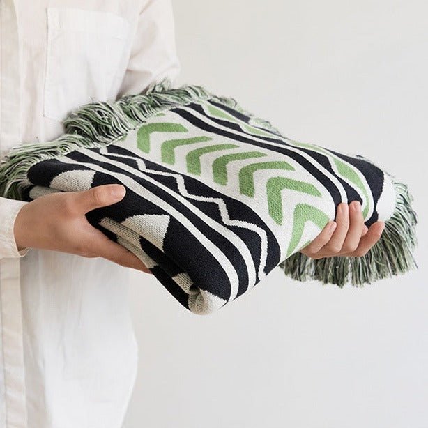 Diagonal Tassel Blanket -Throw- Delicors