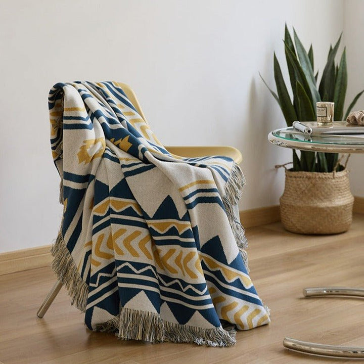 Diagonal Tassel Blanket -Throw- Delicors
