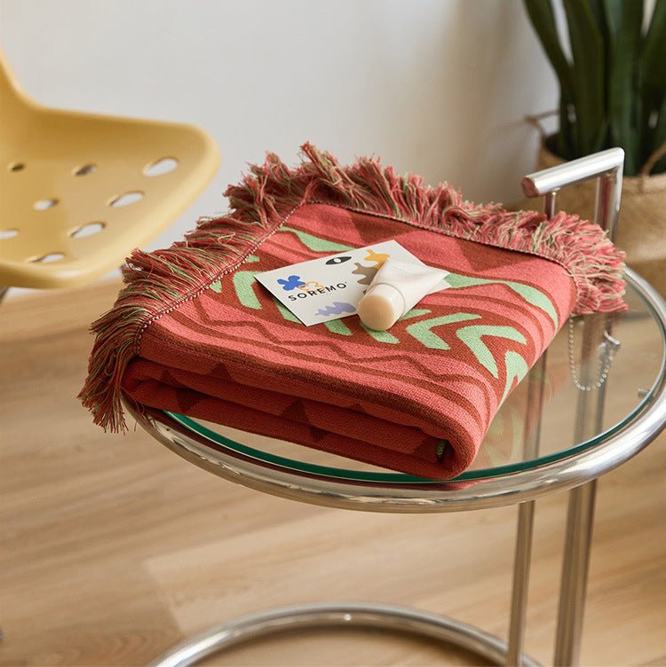 Diagonal Tassel Blanket -Throw- Delicors