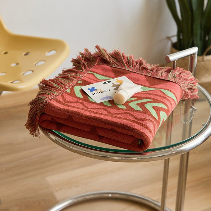 Diagonal Tassel Blanket -Throw- Delicors