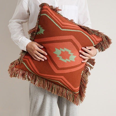 Diagonal Tassel Cushion -- Delicors