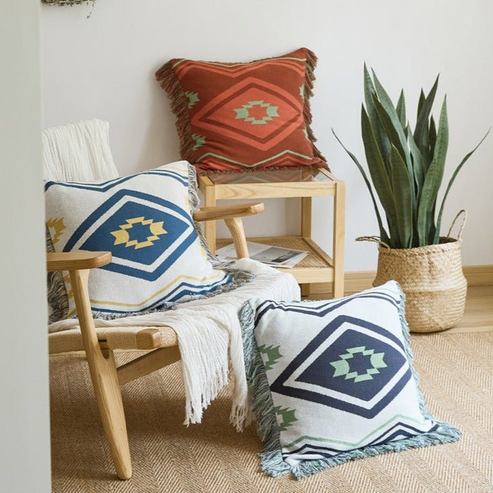 Diagonal Tassel Cushion -- Delicors