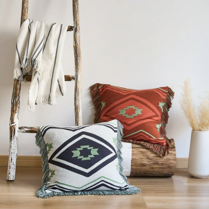 Diagonal Tassel Cushion -- Delicors