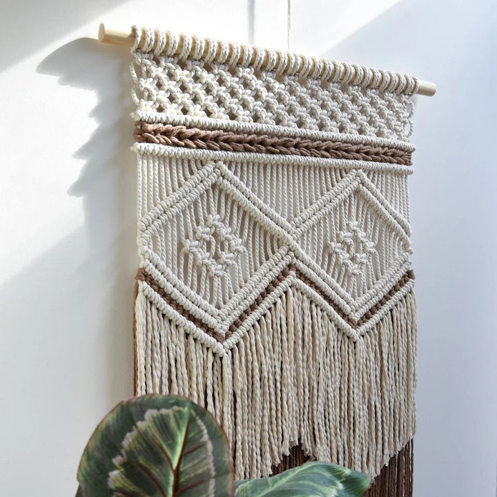 Diamond Pattern Macrame Wall Decor - Wall Art - Delicors