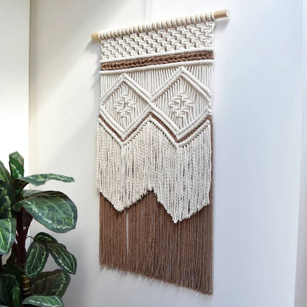 Diamond Pattern Macrame Wall Decor - Wall Art - Delicors