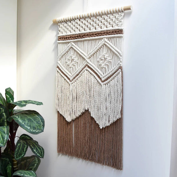 Diamond Pattern Macrame Wall Decor - Wall Art - Delicors