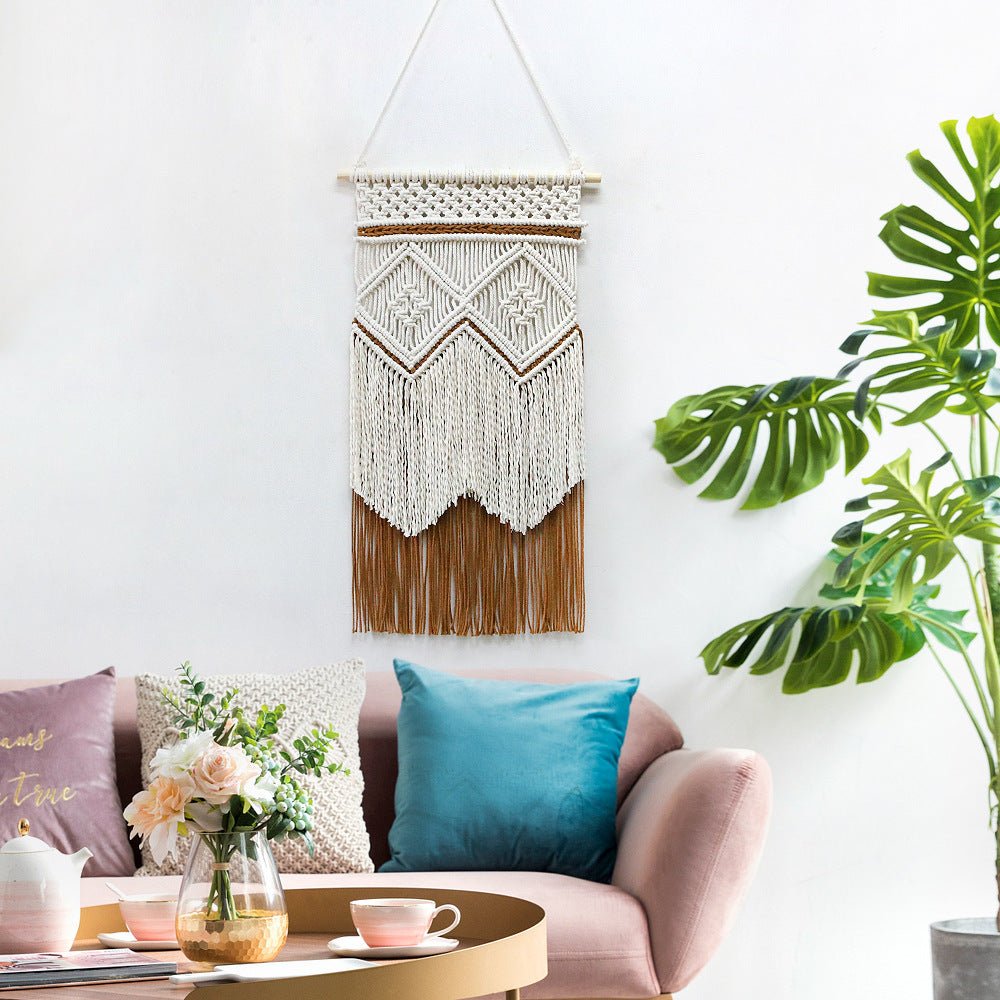 Diamond Pattern Macrame Wall Decor - Wall Art - Delicors