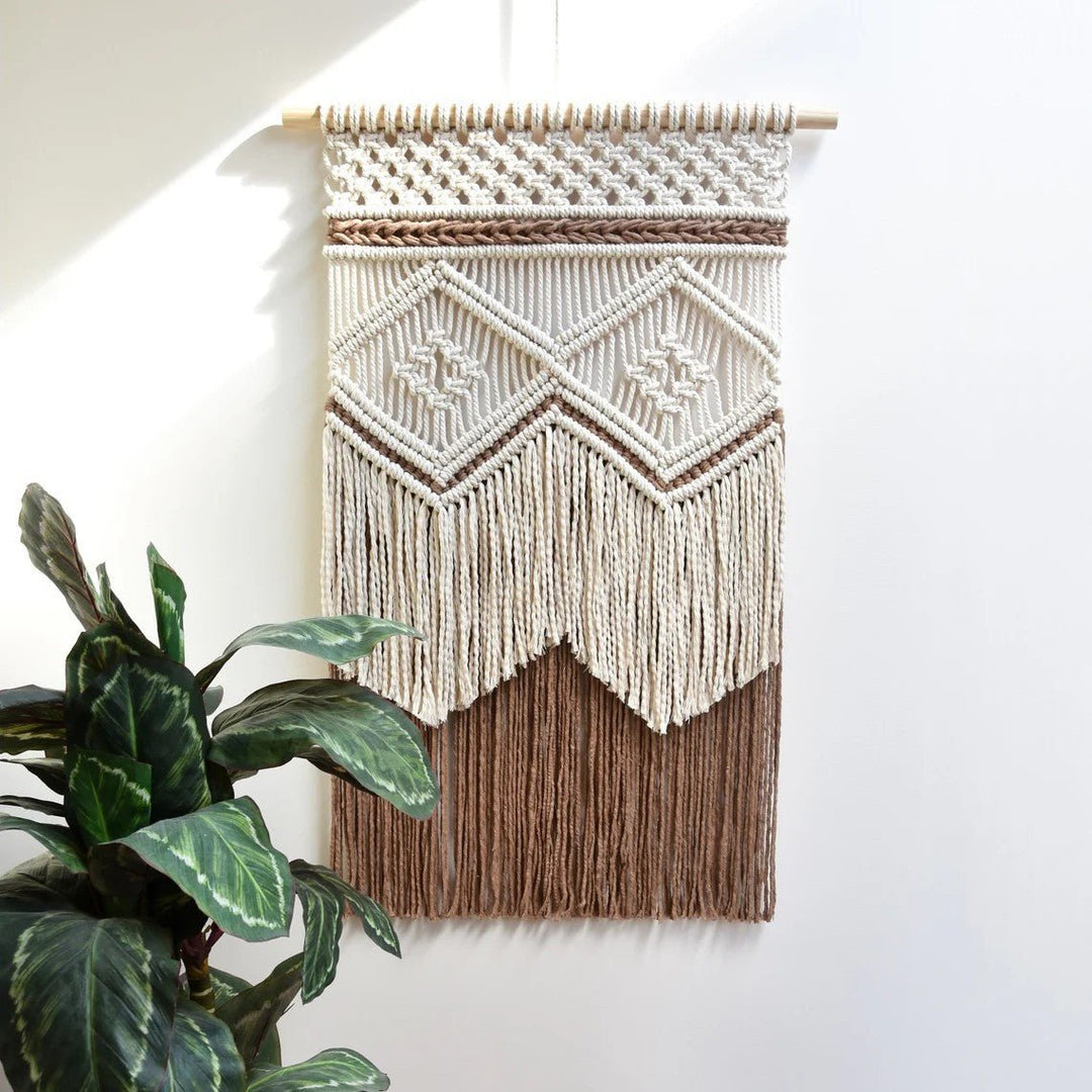 Diamond Pattern Macrame Wall Decor - Wall Art - Delicors