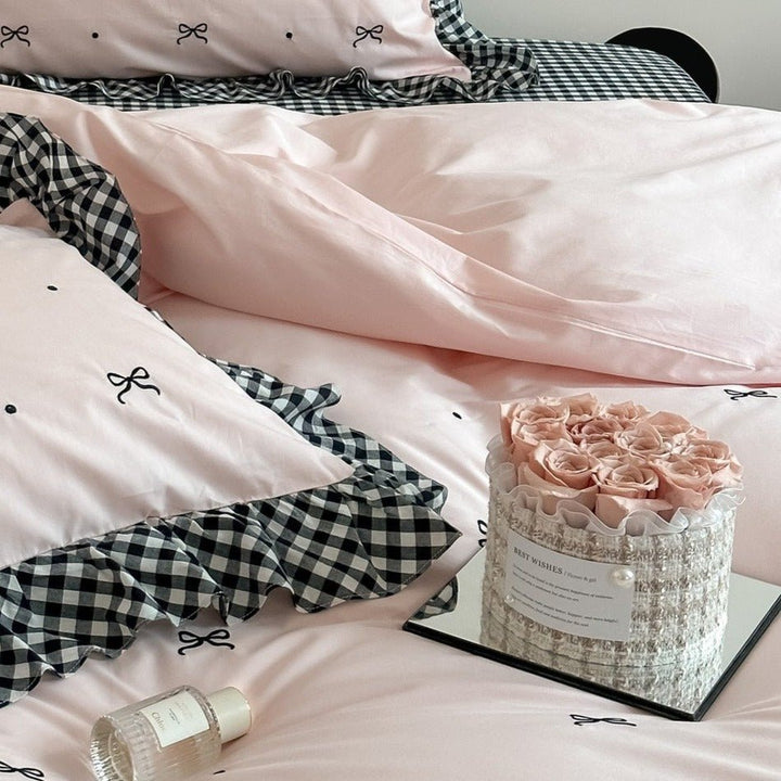 Ebony Heart and Ribbon Bedding Set - Bedding - Delicors