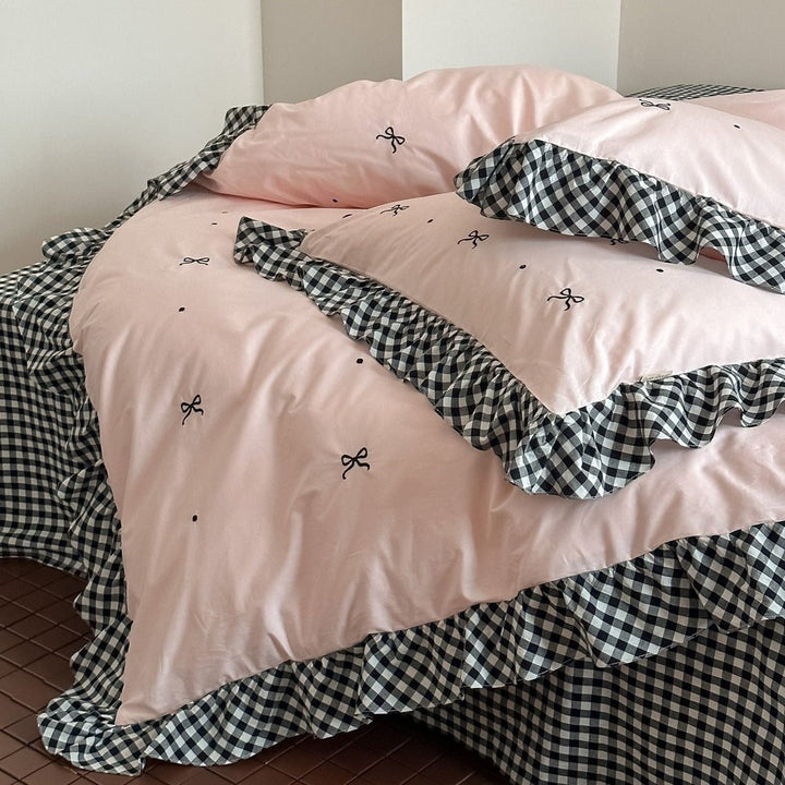 Ebony Heart and Ribbon Bedding Set - Bedding - Delicors