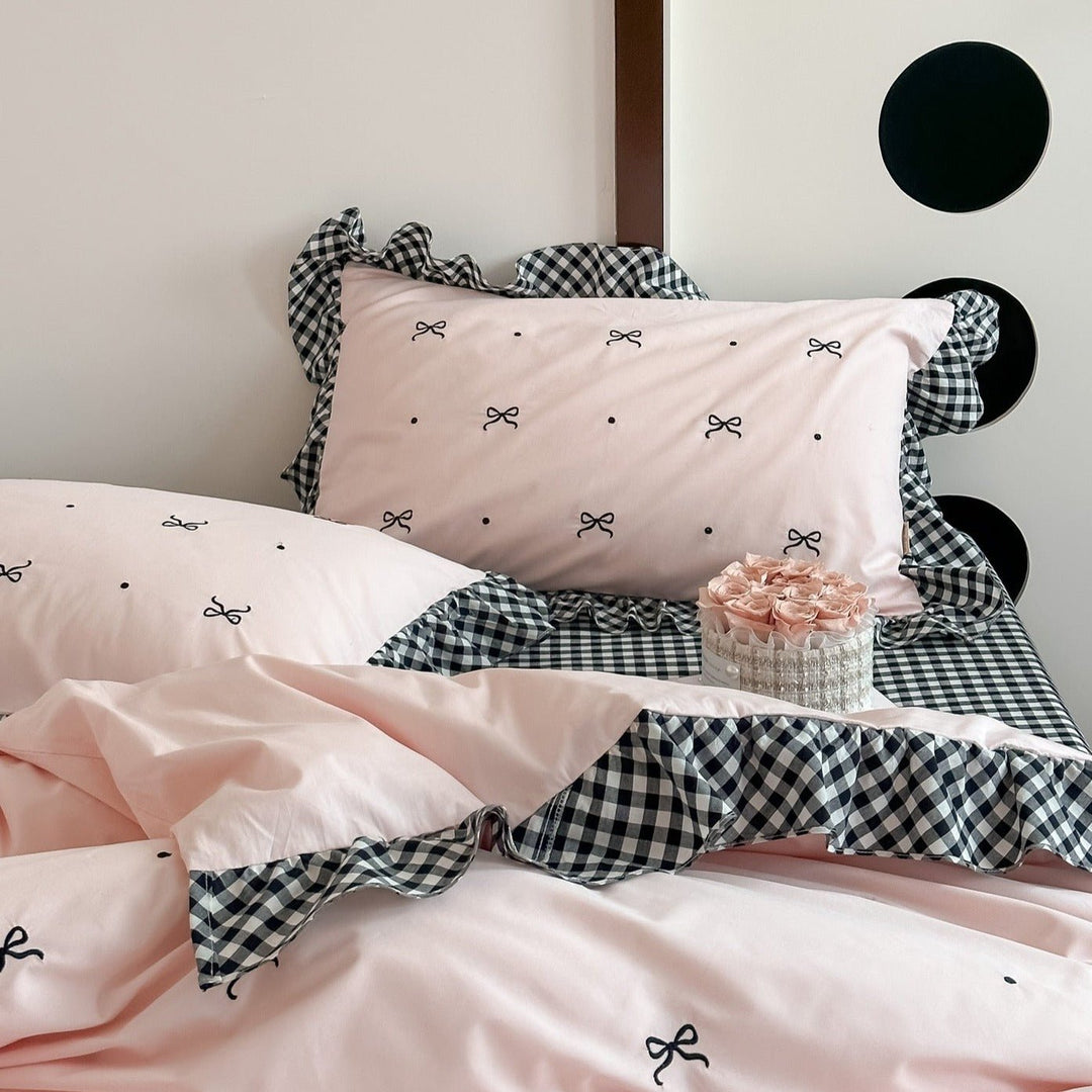 Ebony Heart and Ribbon Bedding Set - Bedding - Delicors